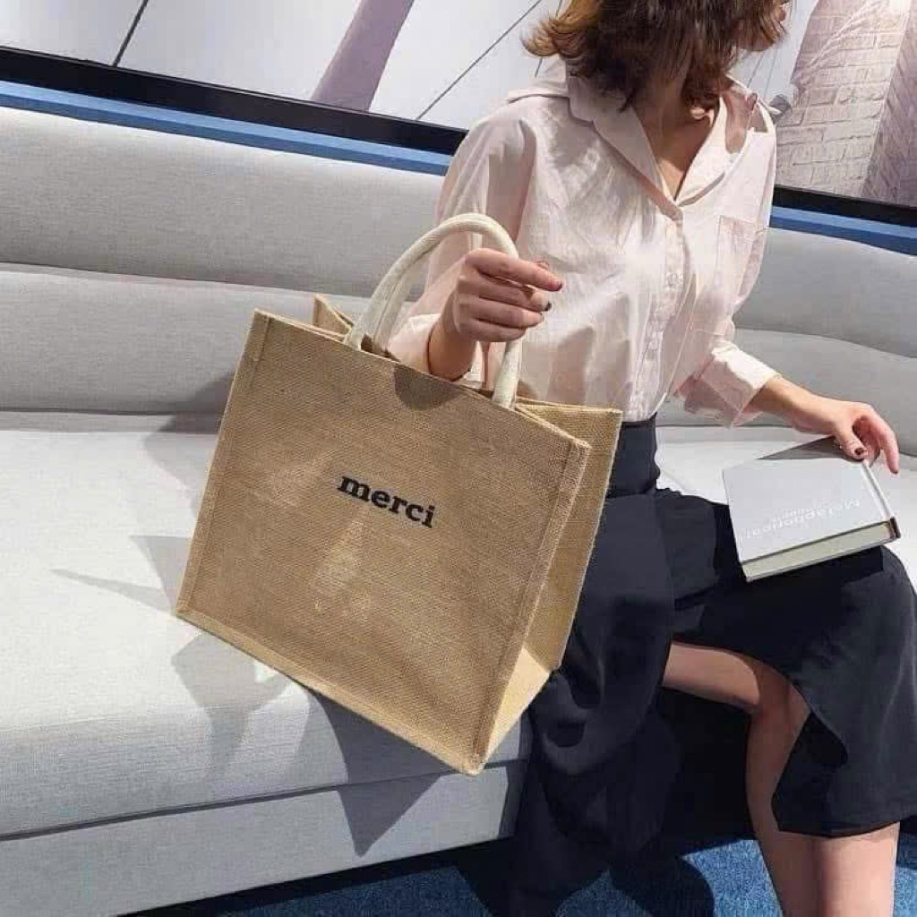 Túi Tote Merci Thời Trang Size Lớn – Hot Trend Đi Học, Đi Làm, Đi Biển