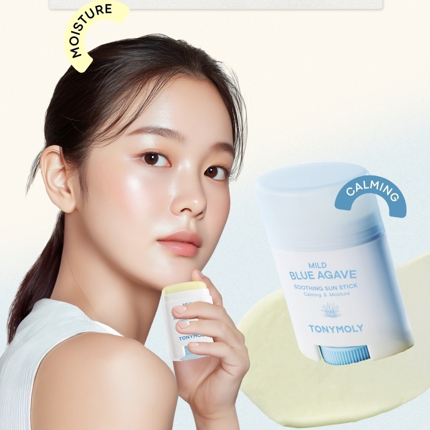 TONYMOLY Thanh Lăn Chống Nắng Mild Blue Agave SPF50+ PA++++ Làm Dịu, Cấp Ẩm, Không Để Lại Vệt Trắng, Dịu Nhẹ mild sun stick