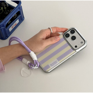 Ốp lưng bạc nhãn sọc mùa xuân Ninemall tương thích với iphone galaxy / dọc từ tính