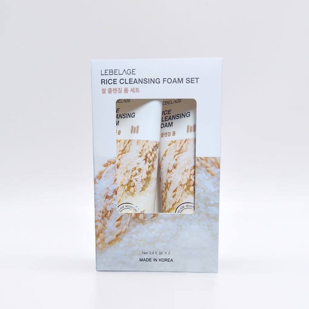 LEBELAGE Rice Cleansing Foam Set 100ml x 2 Deep Cleaning Dưỡng ẩm rửa mặt Gentle Daily Cleanser