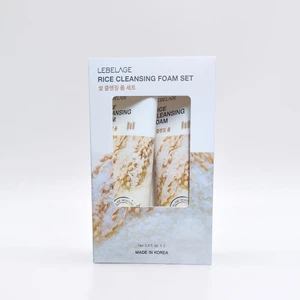 LEBELAGE Rice Cleansing Foam Set 100ml x 2 Deep Cleaning Dưỡng ẩm rửa mặt Gentle Daily Cleanser