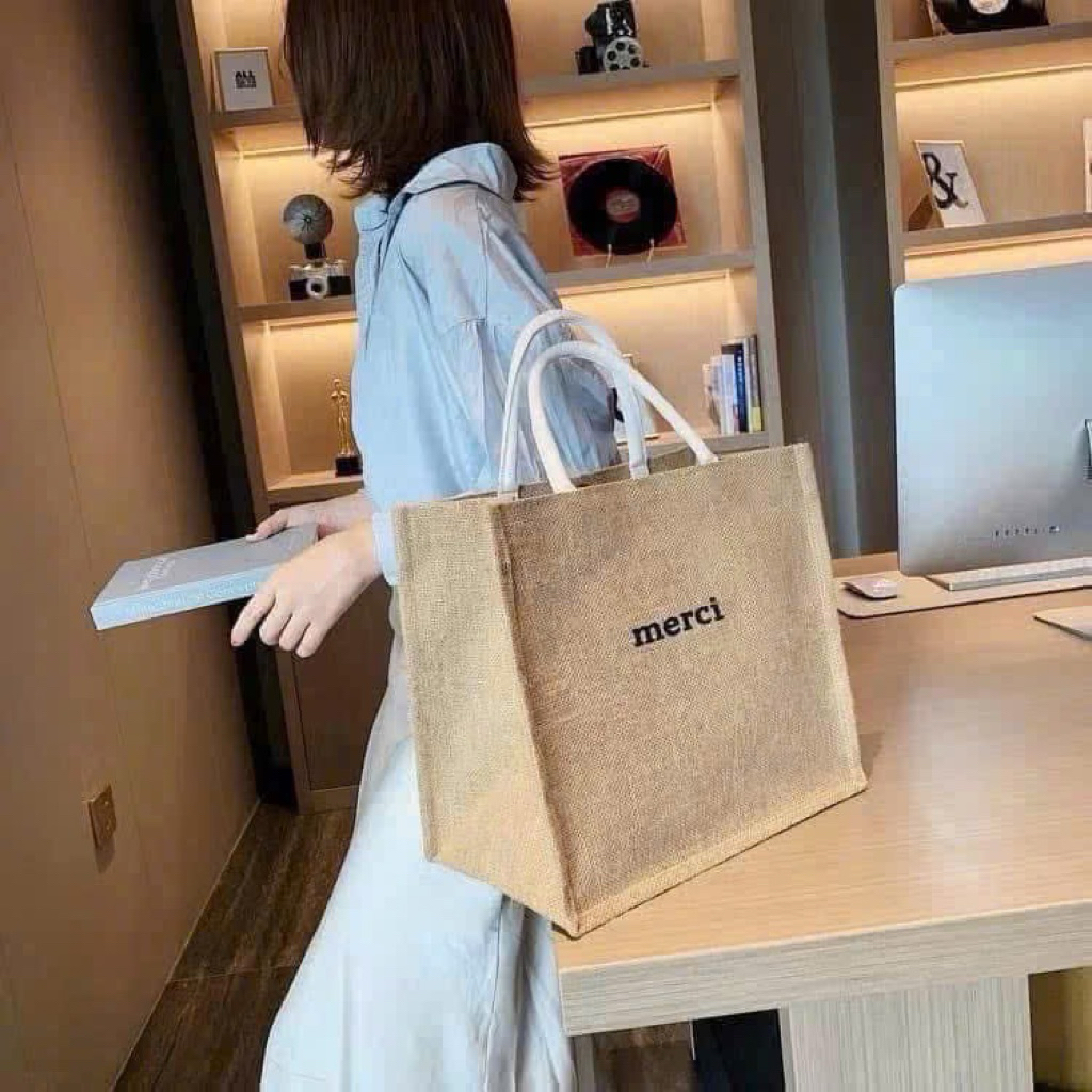 Túi Tote Merci Thời Trang Size Lớn – Hot Trend Đi Học, Đi Làm, Đi Biển