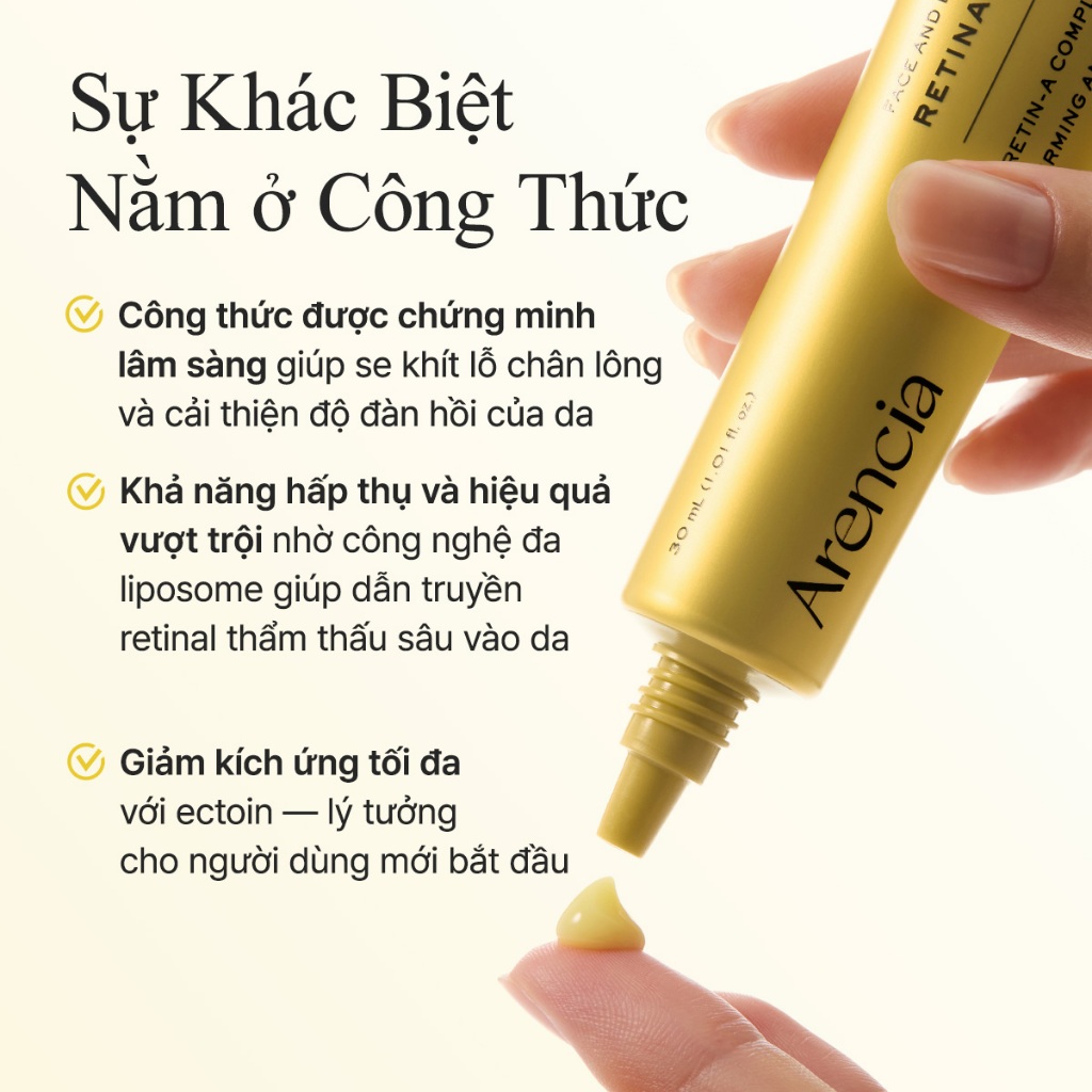 [Arencia X KOL] Vitamin C Booster shot Serum sáng da 30ml & Retinal Booster Shot 30ml & Eraser Booster shot 30ml
