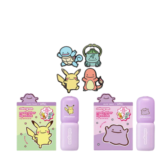 [COLORGRAM] Nude Blur Stick Pokemon Edition 3.4g kèm nhãn dán kim loại quyến rũ / niêm phong