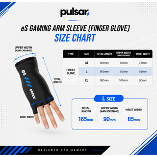 Găng tay chơi game Pulsar eS Găng tay tay đeo tay cỡ L Đàn hồi Nhanh khô Chống rơi Hỗ trợ chơi game