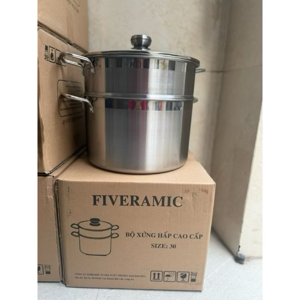 Nồi Hấp Inox 2 Tầng Size 30cm Cao Cấp – Hấp Nhanh, Giữ Trọn Dinh Dưỡng