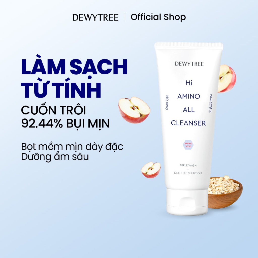 [DEWYTREE] Sữa Rửa Mặt Làm Sạch Sâu Bụi Mịn, Bã Nhờn & Dưỡng Ẩm Mềm Mại Hi Amino All Cleanser 150ml (1ea)