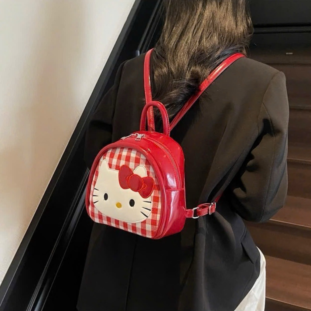 Ba Lô Hello Kitty Mini Cho Bé Gái Và Mẹ | Túi Đeo Lưng Hoạt Hình Dễ Thương Phong Cách Hàn Quốc