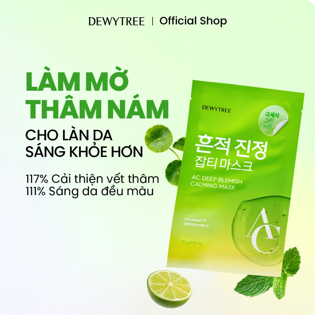 [DEWYTREE] Mặt Nạ Dưỡng Sáng Da Mụn Giảm Sưng Đỏ & Mờ Thâm Mụn AC Deep Blemish Calming Mask (10ea)