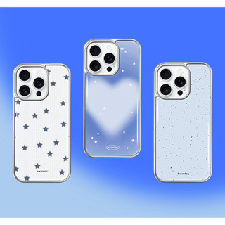 Ốp lưng từ tính bạc chủ đề màu xanh cho iphone galaxy
