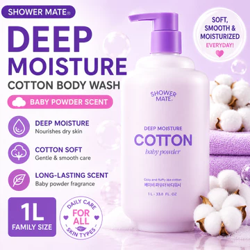 Sữa Tắm Mate Độ Ẩm Sâu Cotton Sữa Tắm Thơm Sữa Tắm 1L Hàn Quốc Dưỡng Ẩm Cho Da Mềm Mại Mịn