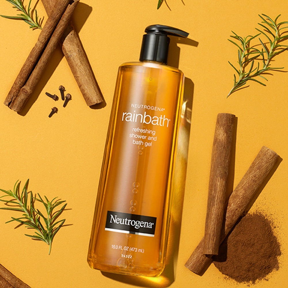 Sữa tắm & tắm mới Neutrogena Rainbath 473ml | Woody Amber / Xà phòng tươi / Táo Herb | Gel tắm dưỡng ẩm