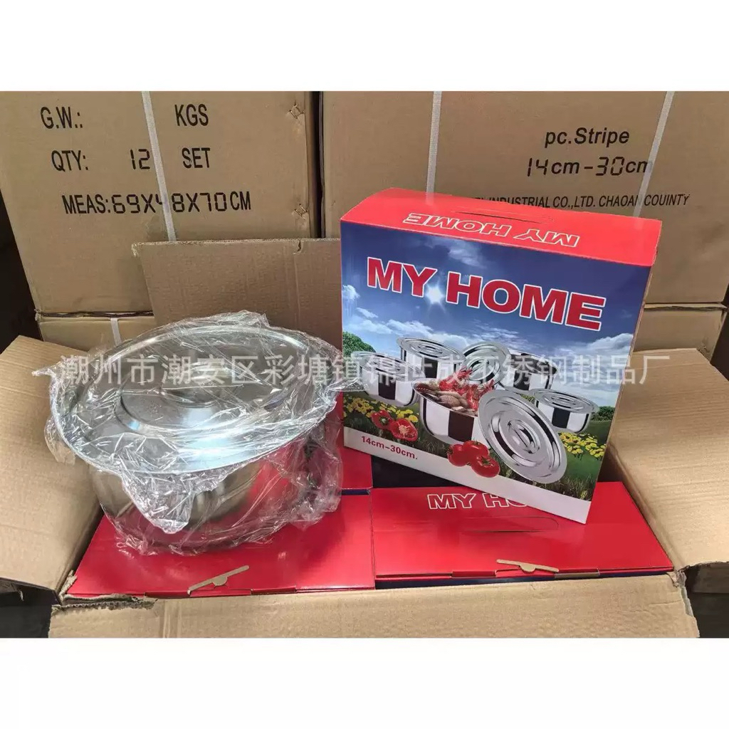 Bộ 5 Thố Inox MY HOME Cao Cấp - Đủ Size 16cm - 24cm, Dùng Cho Mọi Loại Bếp 🍲