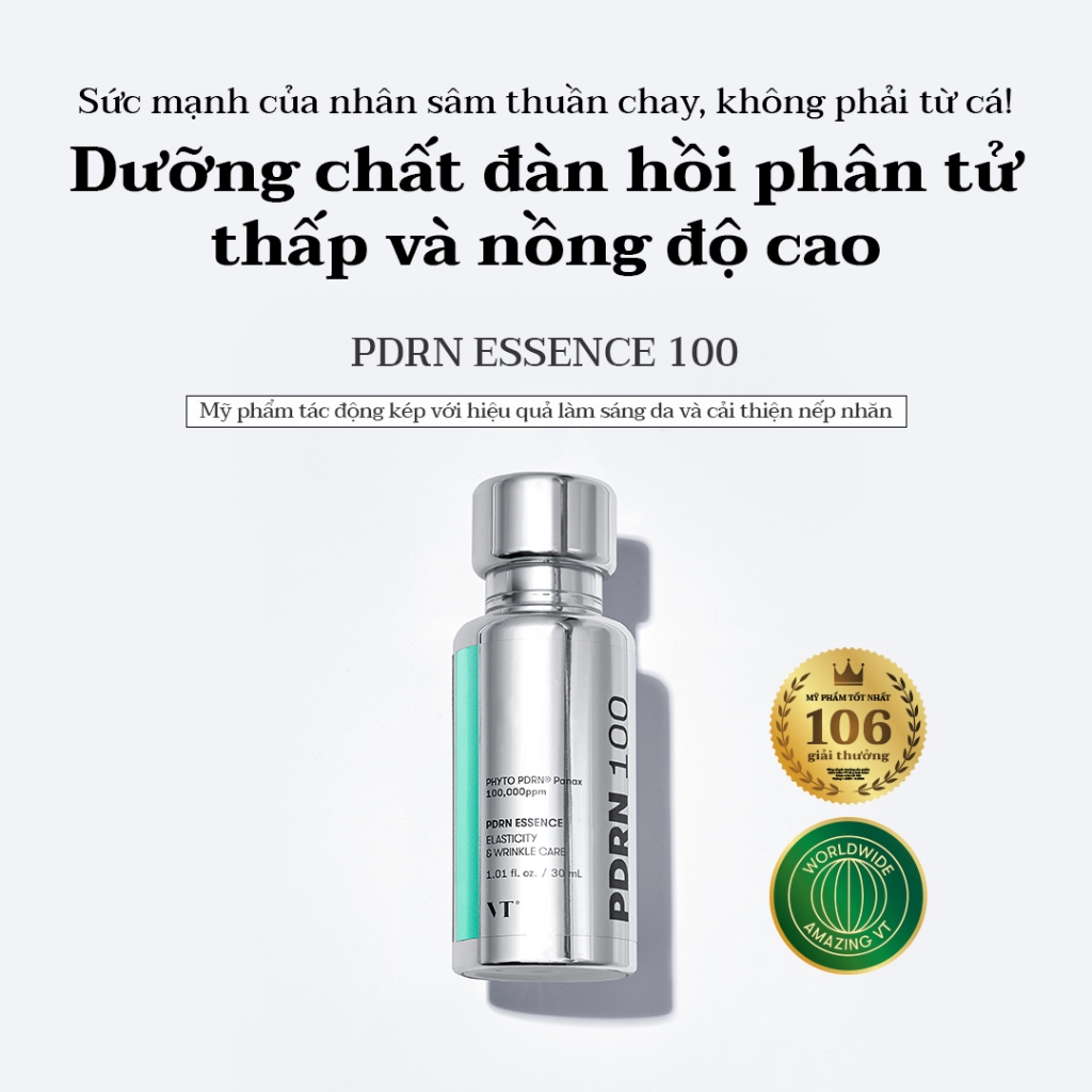 [KOL LIVE] [VT] PDRN ESSENCE 100 30ml 100.000ppm PDRN (98%) Cải thiện nếp nhăn, Làm sáng da < Flagship chính thức >
