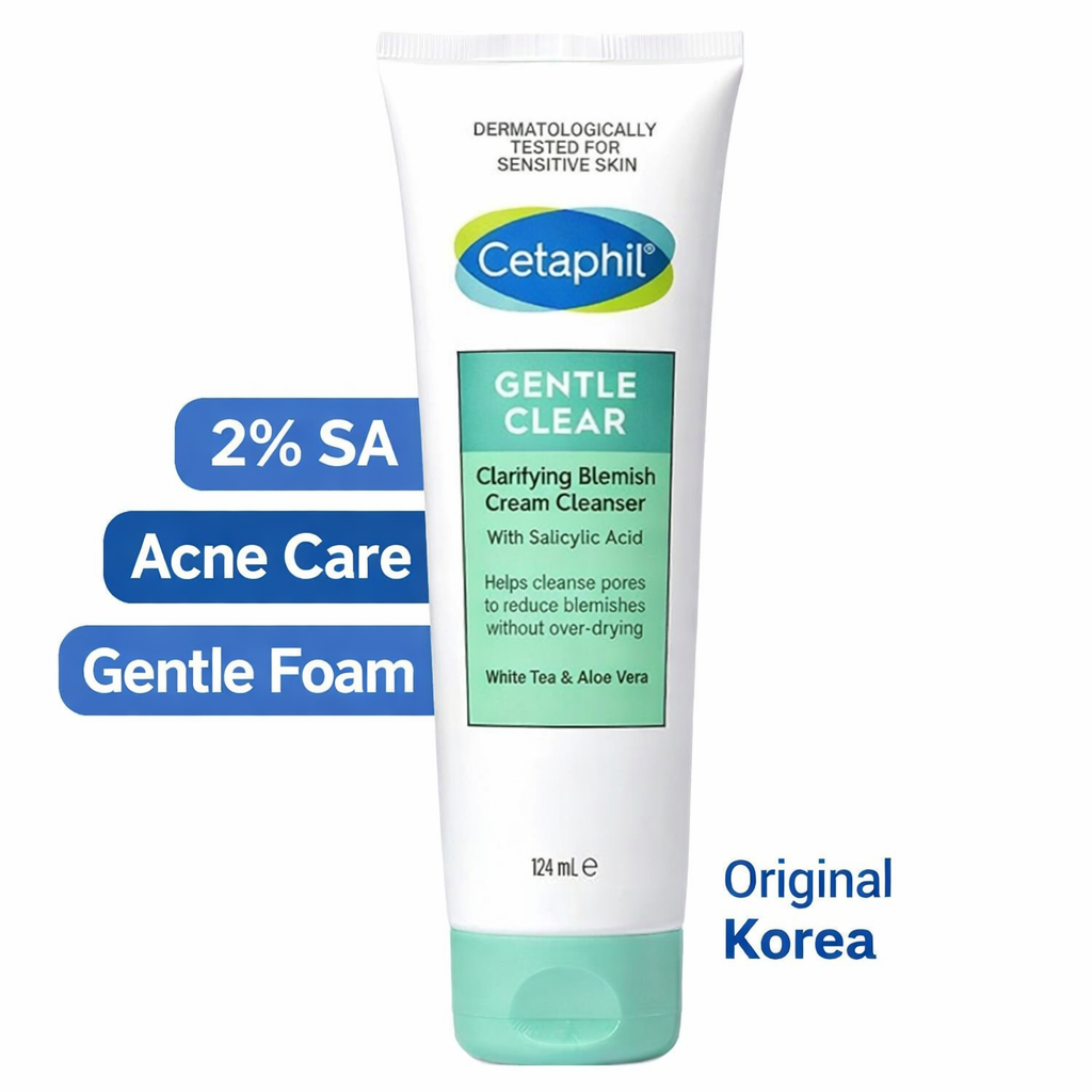 [Cetaphil] Sữa rửa mặt tạo bọt 2% Salicylic Acid BHA Gentle Clear Điều Hỗ trợ giảm mụn trứng cá | Sữa rửa mặt nhạy cảm Hàn Quốc