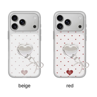 Mademoment - [set] heart pin dot Vỏ điện thoại mờ + Vòng kẹp trái tim tương thích cho iphone galaxy