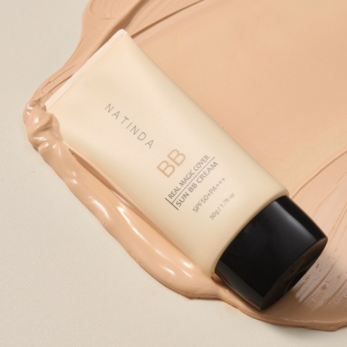 NATINDA Real Magic Cover Sun BB Cream SPF50 + PA + + + 50g Đế Trang Điểm Bảo Vệ Tự Nhiên Tone Up BB Cream