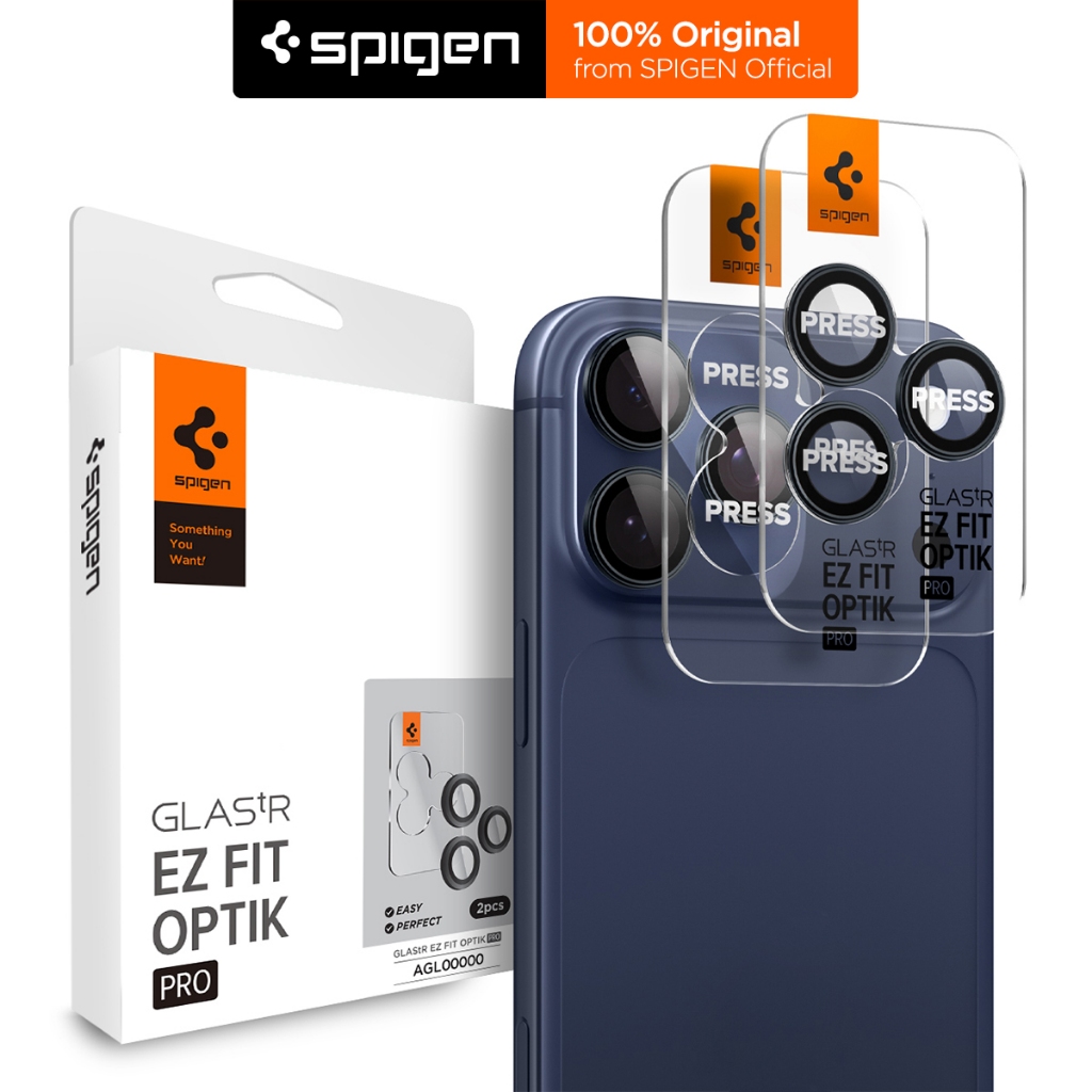 Set 2 Kính Cường Lực iPhone 17 Air 16 15 14 Series Glas.tR EZ Fit Optik Pro Spigen - Độ Cứng 9H Bảo Vệ Cụm Camera