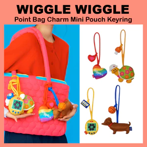 Wiggle Point Bag Charm Mini Pouch Móc khóa Dachshund / Rùa / Tamagotchi