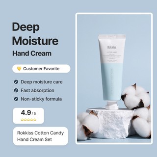 Kem dưỡng da tay kẹo bông ROKKISS 50g * 4ea (1 bộ - 4 mùi) Nước hoa dưỡng ẩm