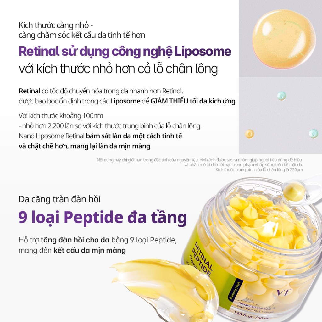 [VT] Kem Dưỡng Ẩm Peptide Retinal Capsule Cream 50ml | Phục Hồi Da & Giảm Nếp Nhăn < Flagship chính thức >