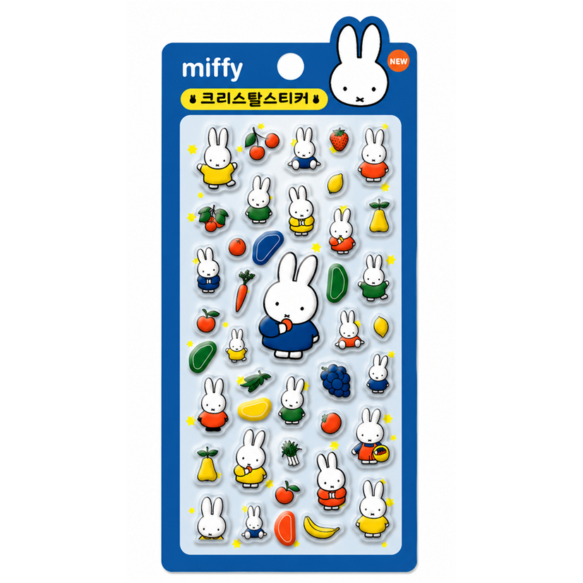 [MIFFY] Nhãn dán trang trí nhật ký pha lê 3D ver.2 (Đỏ / Xanh / Xanh / Vàng)