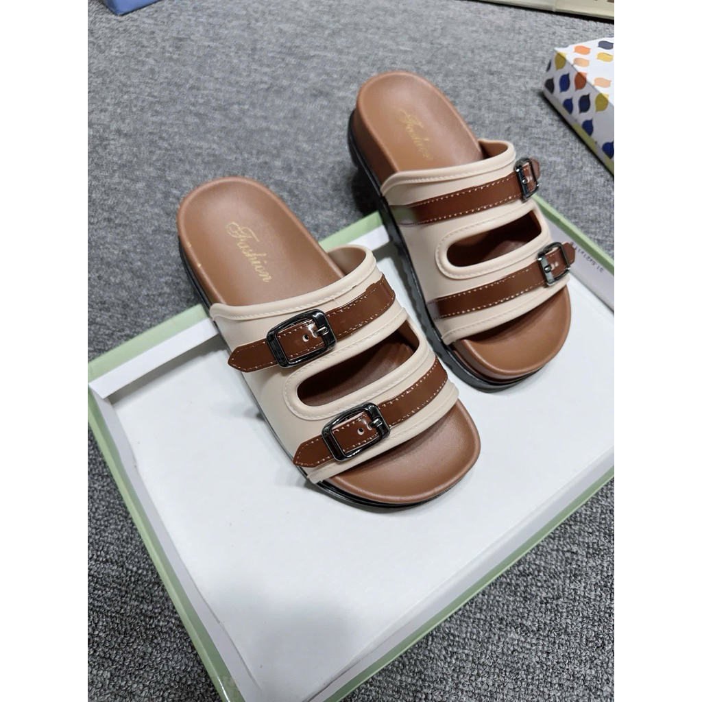 Dép Lê Nữ  Thời Trang 2 Quai Đế Cao 4Cm,Quai Mềm Ôm Chân,