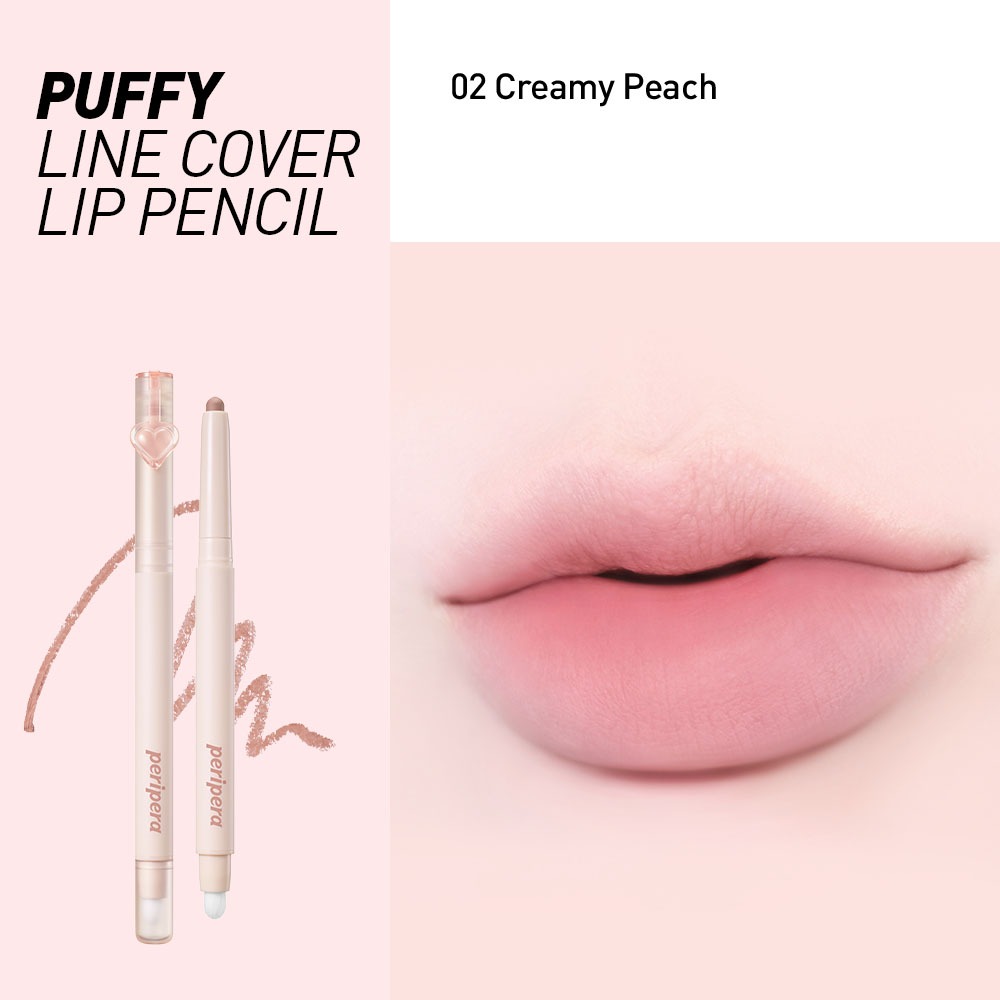 [PERIPERA] BÌA DÂY PUFFY LIP PENCIL 0.7g - Bút chì Over-Lip hàng ngày