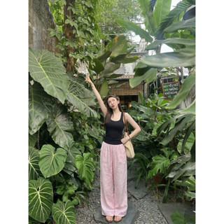 𝙎𝙒𝙀𝙀𝙏 𝙋𝘼𝙉𝙏 - Quần Linen Tưng ống suông Phối Ren