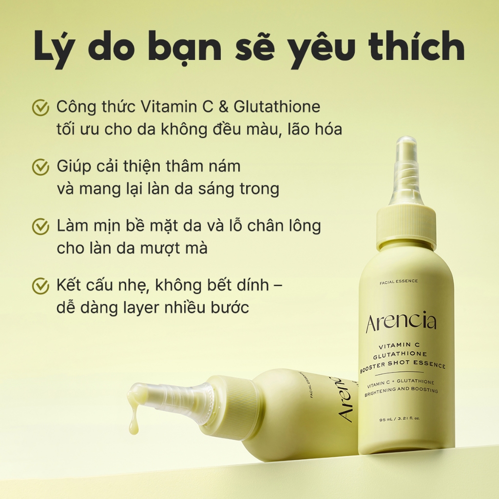[Arencia] Tinh chất Vitamin C Glutathione Skin Booster Shot 95ml