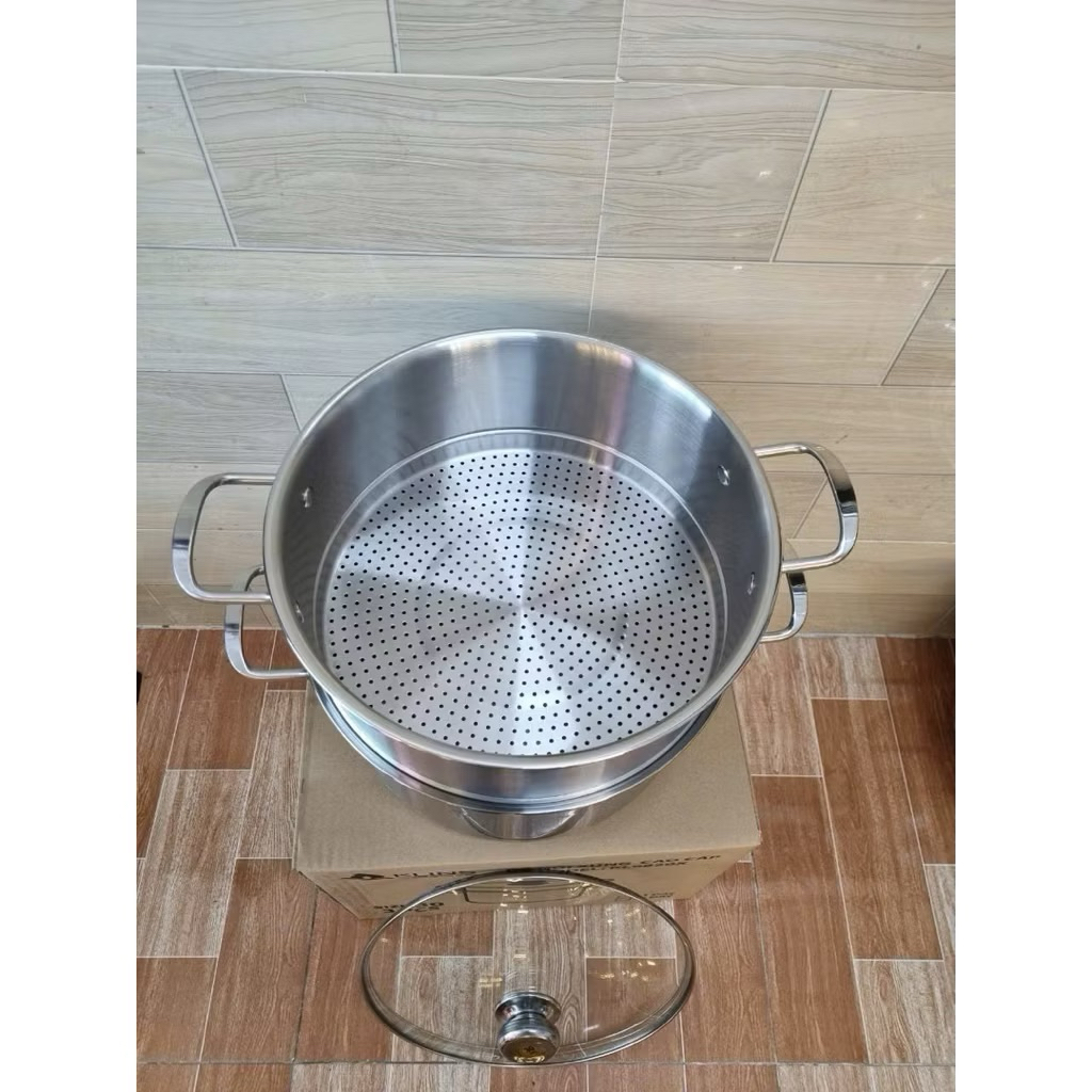 Nồi Hấp Inox 2 Tầng Size 30cm Cao Cấp – Hấp Nhanh, Giữ Trọn Dinh Dưỡng
