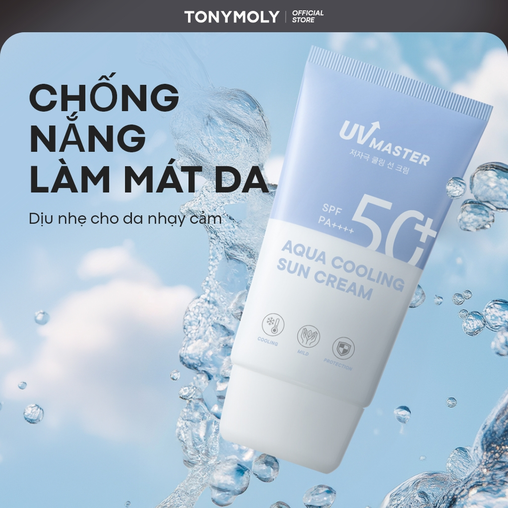 TONYMOLY Kem Chống Nắng Aqua Cooling SPF50+ UV master Làm Mát, Không Gây Kích Ứng, Bảo Vệ Da Hằng Ngày low irritation mild Không nâng tông, cấp ẩm