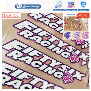 Tem Dán UV DTF FIFTYSIX RACING 20cm  Chống Nước 100% – Dán Nhựa, Kim Loại, Thủy Tinh – Dán Trang Trí Xe Máy, Xe Điện