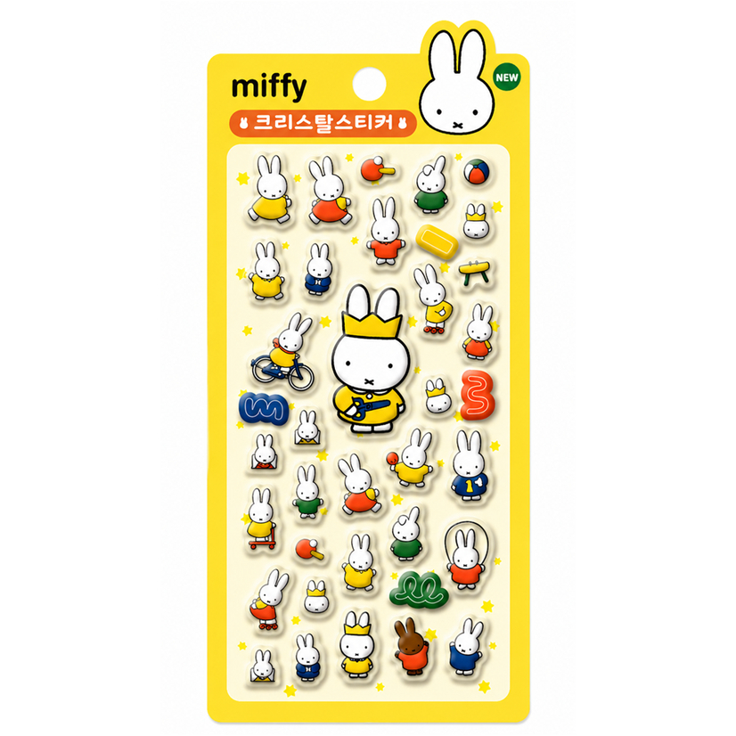 [MIFFY] Nhãn dán trang trí nhật ký pha lê 3D ver.2 (Đỏ / Xanh / Xanh / Vàng)