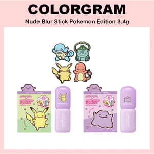 Nude Blur Stick Pokemon Edition 3.4g kèm nhãn dán kim loại quyến rũ / niêm phong
