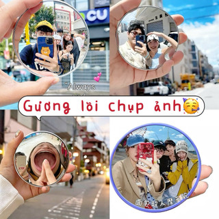 Gương tròn lồi selfie mini góc rộng 360 độ, gương lồi check in chụp ảnh du lịch quay vlog