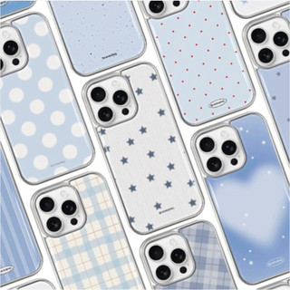 Ốp lưng từ tính bạc chủ đề màu xanh cho iphone galaxy