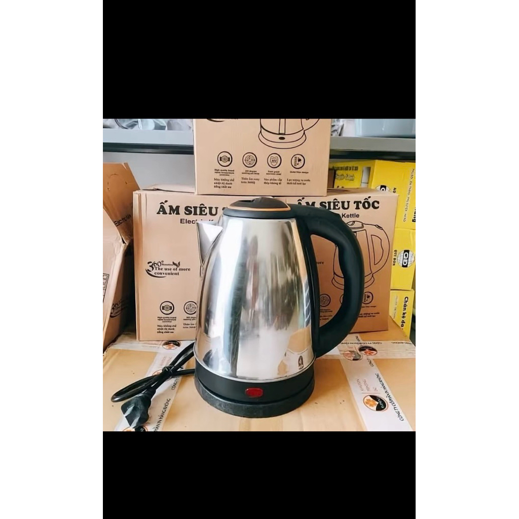 Ấm Siêu Tốc Inox 1800W - Đun Sôi Thần Tốc, Tự Ngắt An Toàn