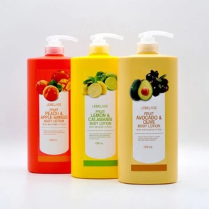 LEBELAGE Kem dưỡng thể trái cây 1000ml Dưỡng ẩm Chăm sóc cơ thể Đào Xoài chanh Bơ Olive Lotion