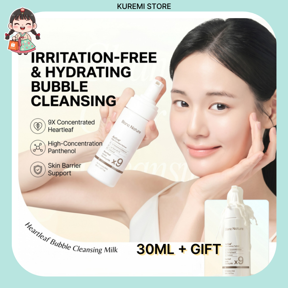Sữa rửa mặt bong bóng BlancNature 150ml + 30ml (Quà tặng) - Chăm sóc vết thâm không gây dị ứng nhẹ nhàng cho làn da nhạy cảm