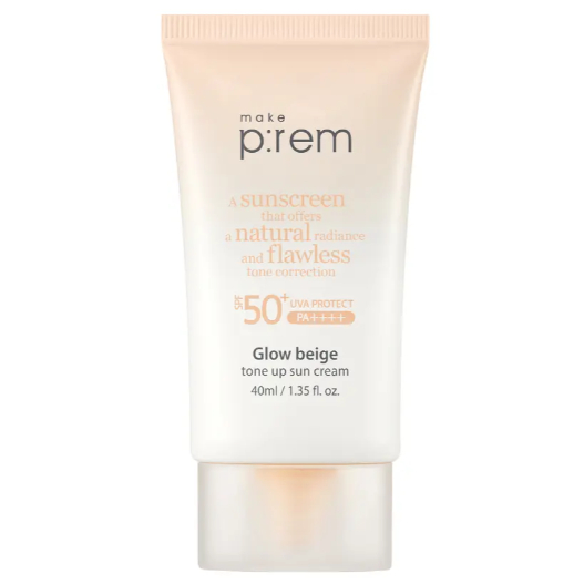 Makeprem Kem chống nắng Glow Beige Tone Up 40ml, 50ml
