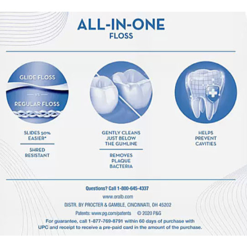 [Oral-B] Glide Mint Nha Khoa Floloss 8P 40m Mịn Bạc Hà Hàn Quốc