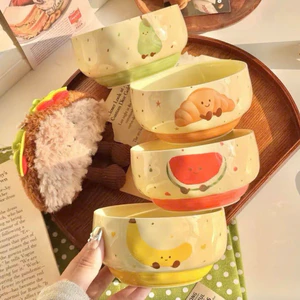 🍓 Set 4 bát sứ kèm thìa hình – xinh xắn, đáng yêu cho bàn ăn 🍓