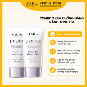 Combo 2 Kem chống nắng nâng tone Tím d'Alba Purple Tone up suncream 50ml