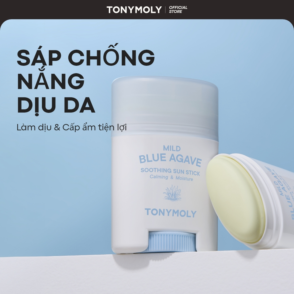 TONYMOLY Thanh Lăn Chống Nắng Mild Blue Agave SPF50+ PA++++ Làm Dịu, Cấp Ẩm, Không Để Lại Vệt Trắng, Dịu Nhẹ mild sun stick