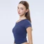 Áo shirring bất đối xứng - Lụa sữa mật độ cao vừa vặn