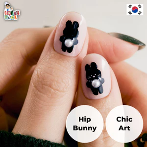 Móng Tay Gel Cao Cấp Ohora N Black Bunny 30 Miếng | Phong Cách Hip-Hop & Y2K Chic