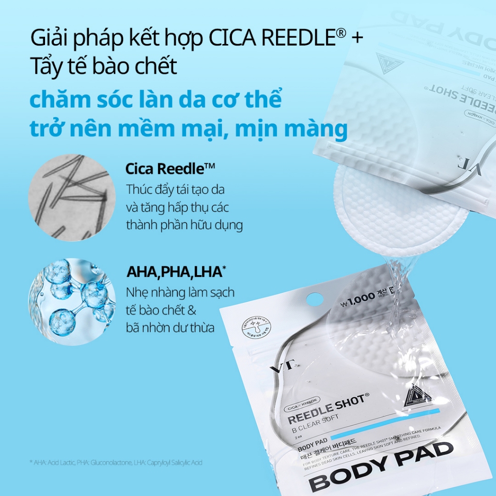 [VT] Miếng pad tẩy tế bào chết toàn thân Reedle Shot B Clear Soft (2 miếng) [Gian hàng chính hãng]