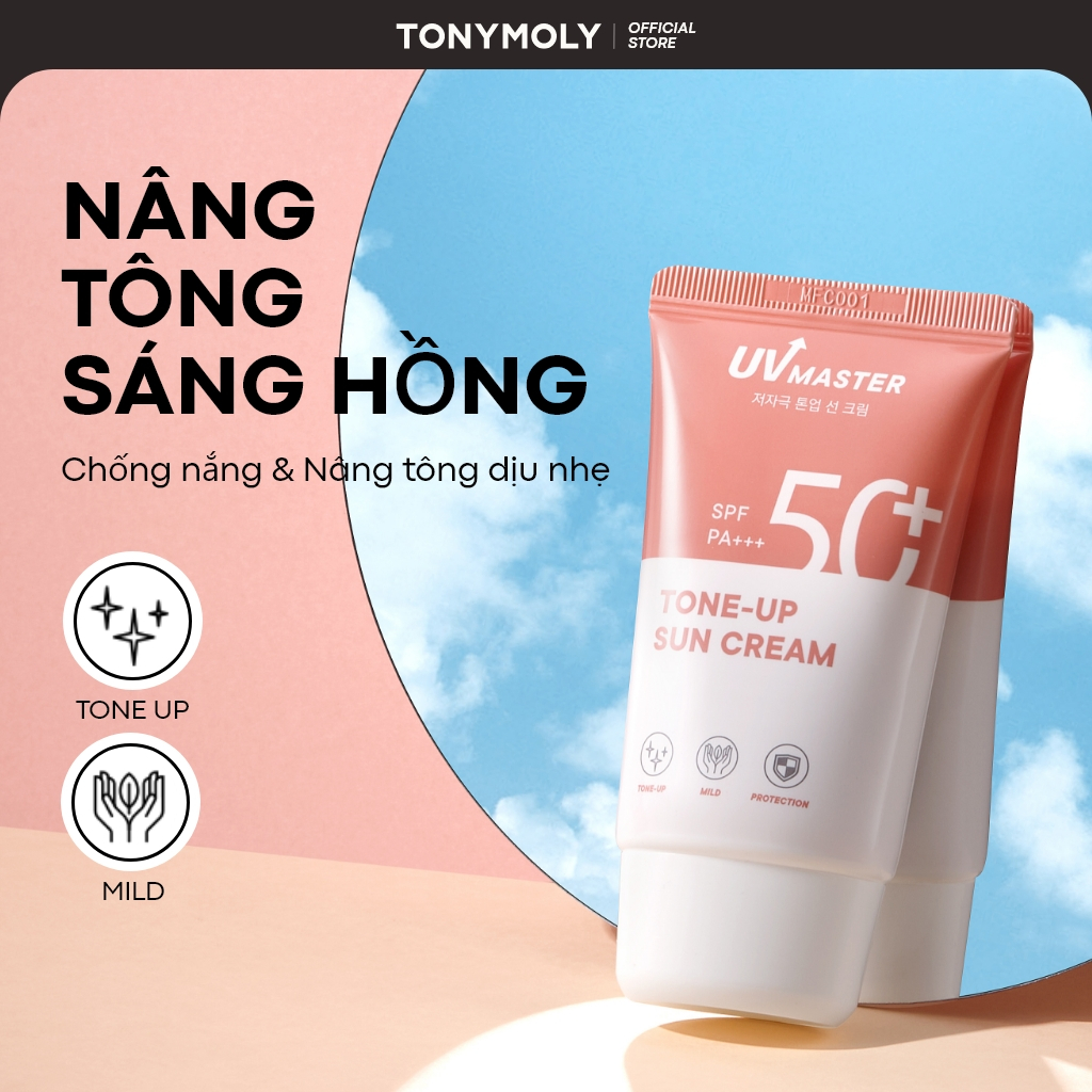 TONYMOLY UV Master Tone Up Sun Screen SPF 50+ Kem Chống Nắng Dưỡng Ẩm, Làm Sáng Da Hằng Ngày