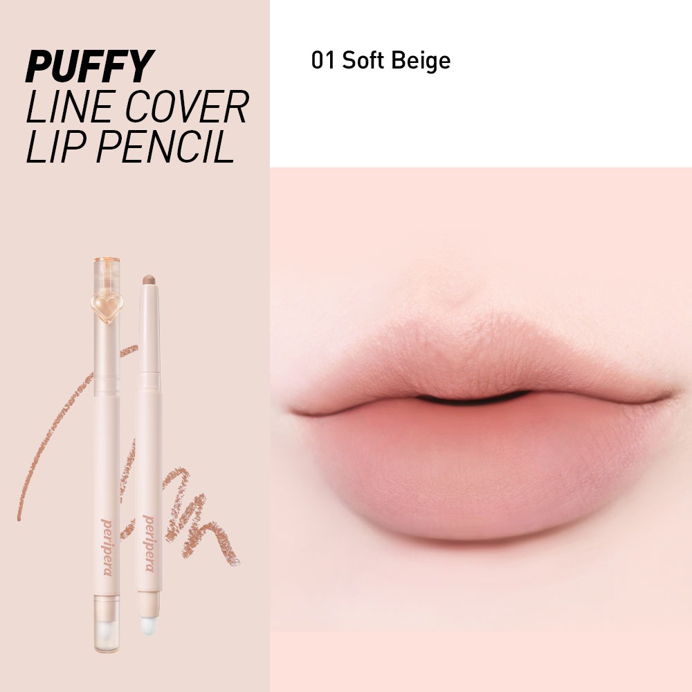 [PERIPERA] BÌA DÂY PUFFY LIP PENCIL 0.7g - Bút chì Over-Lip hàng ngày